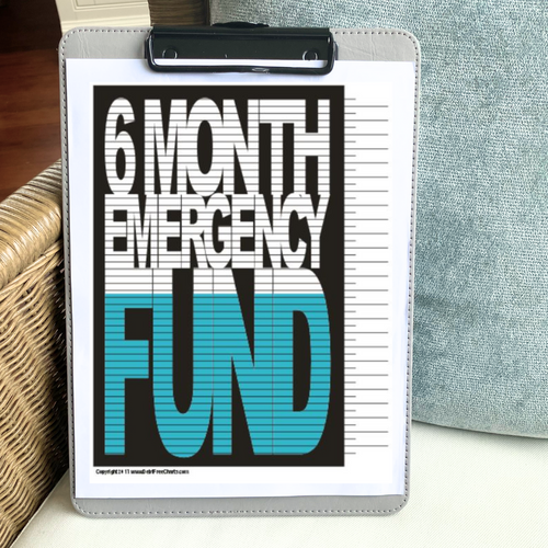 6 Month Emergency Fund Tracking Chart