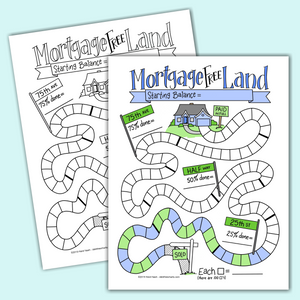 Mortgage payoff tracker loan tracking printable chart game colored and blank