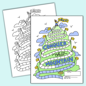 mountain climb checkpoint 100 steps climber reaching the summit goal tracking progress printable chart